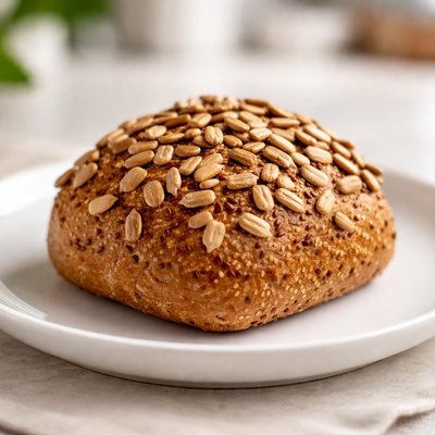 Whole grain roll with sunflower seeds