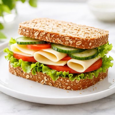 Whole grain sandwich with cheese