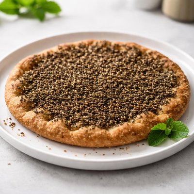 Whole grain zaatar manoushe