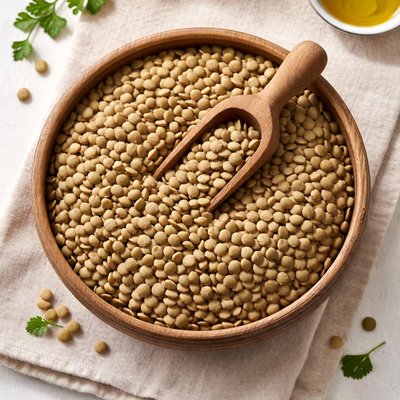 Whole green lentils