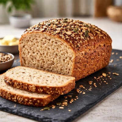Whole meal seeded bread