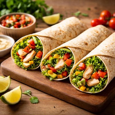 Whole meal tortilla wraps