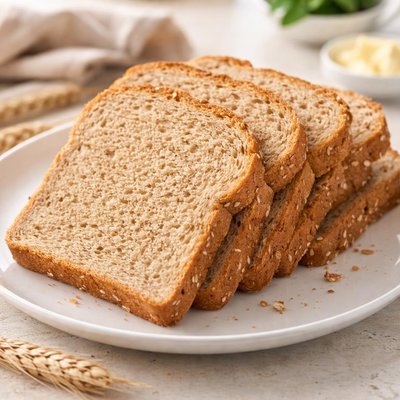 Whole wheat bread slices