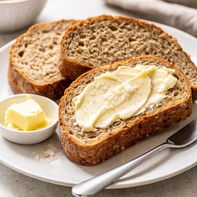 Whole wheat bread with butter