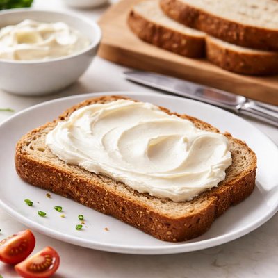 Whole wheat bread with cream cheese