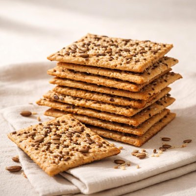 Whole wheat cracker with seeds