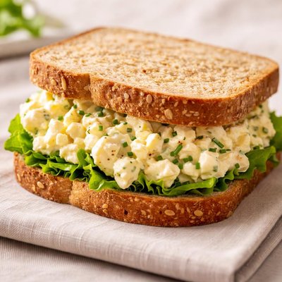 Whole wheat egg salad sandwich