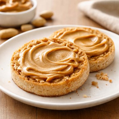 Whole wheat english muffin with peanut butter