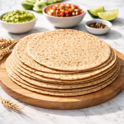Whole wheat low-carb tortilla