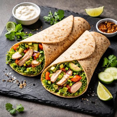 Whole wheat low carb wrap