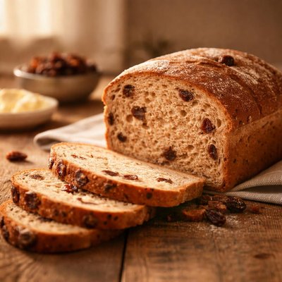 Whole wheat raisin bread