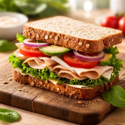 Whole wheat sandwich with turkey
