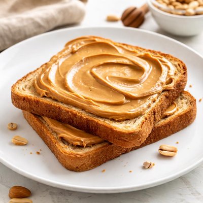 Whole wheat toast with peanut butter