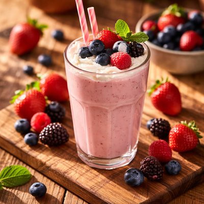 Wild berries milkshake
