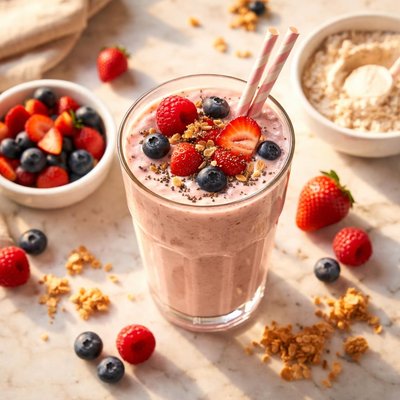 Wild berries protein milkshake