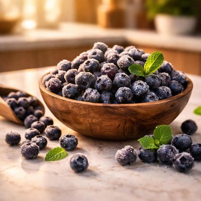 Wild frozen blueberries