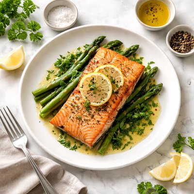 Wild king salmon cooked