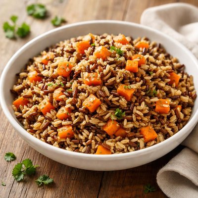 Wild rice with carrots