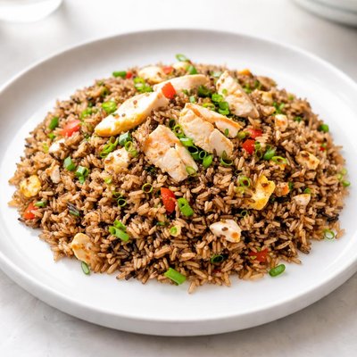 Wild rice with crab meat fried rice