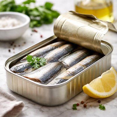 Wild sardines in springwater