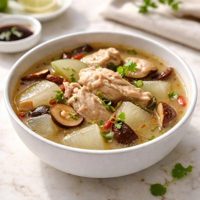 Winter melon chicken soup