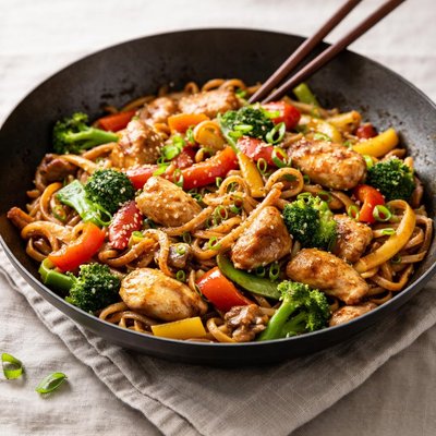 Wok with chicken