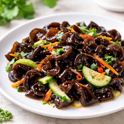 Wood ear mushroom salad