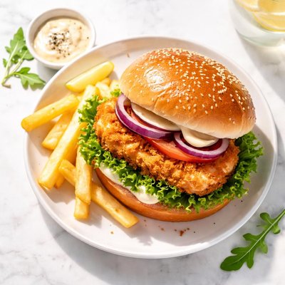Woolworths crumbed chicken burger