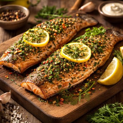 Woolworths lenon and herb rainbow trout