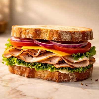 World of sourdough cracked pepper turkey sandwich