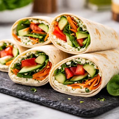 Wrap with cream cheese and vegetables