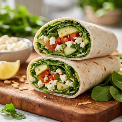 Wrap with greens and cheese