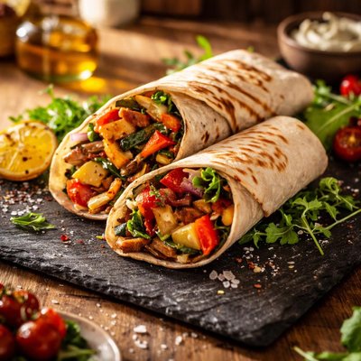 Wrap with grilled vegetables