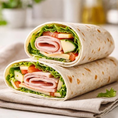 Wrap with ham and cheese