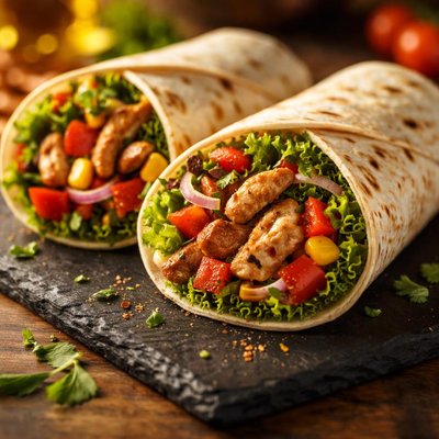 Wrap with meat and vegetables