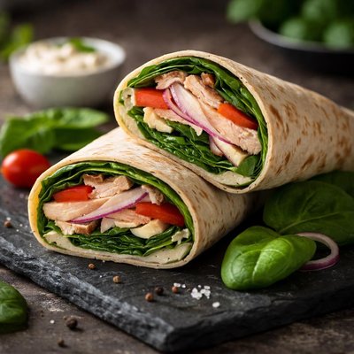 Wrap with turkey and spinach