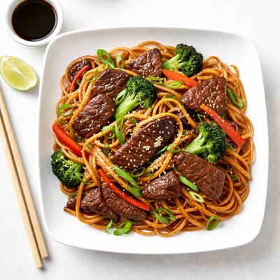 Yakisoba noodles with beef