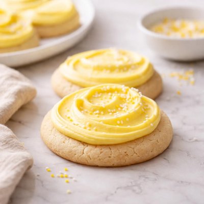 Yellow-frosted cookie