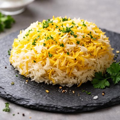 Yellow and white rice