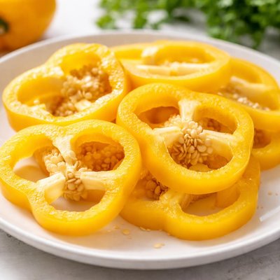 Yellow bell pepper slices