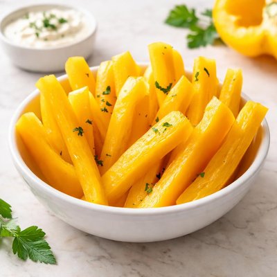 Yellow bell pepper sticks