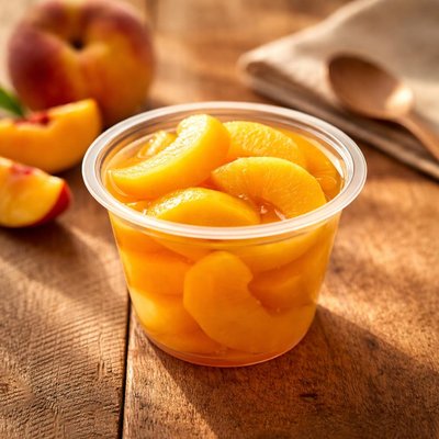 Yellow cling peach cup