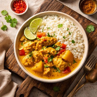 Yellow curry chicken rice