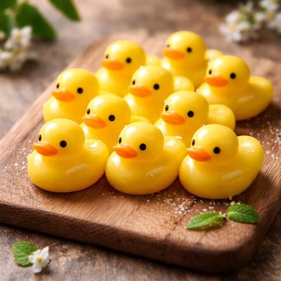 Yellow duck-shaped candy