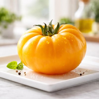 Yellow heirloom tomato