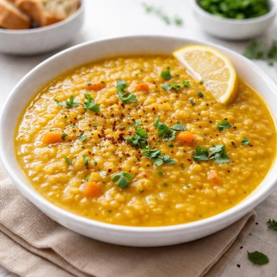 Yellow lentils soup