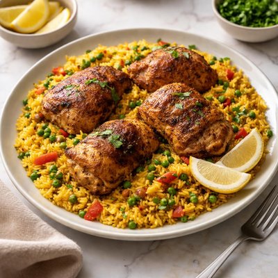 Yellow rice and chicken