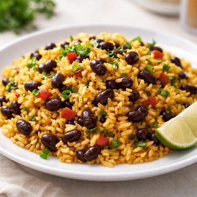 Yellow rice with beans