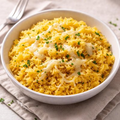 Yellow rice with cheese