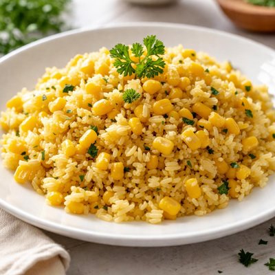 Yellow rice with corn
